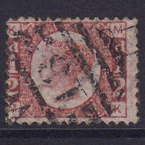 GB QV 1870 1/2d Rose-Red Plate 15 SG48-G4 MK GU London D&S W13