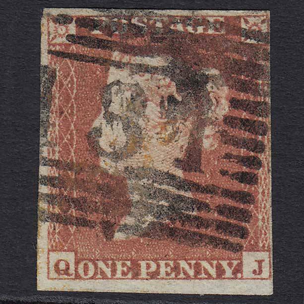 GB QV 1841 1d Red-brown (Plate 161) (SG8) 'MJ' GU Edinburgh (131) 4 Margins