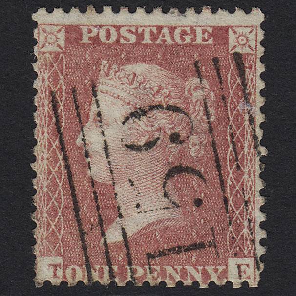 GB QV 1857 1d Pale Rose (Plate 44) SG39-C10(3) TE FU Glasgow 159 Distinctive T