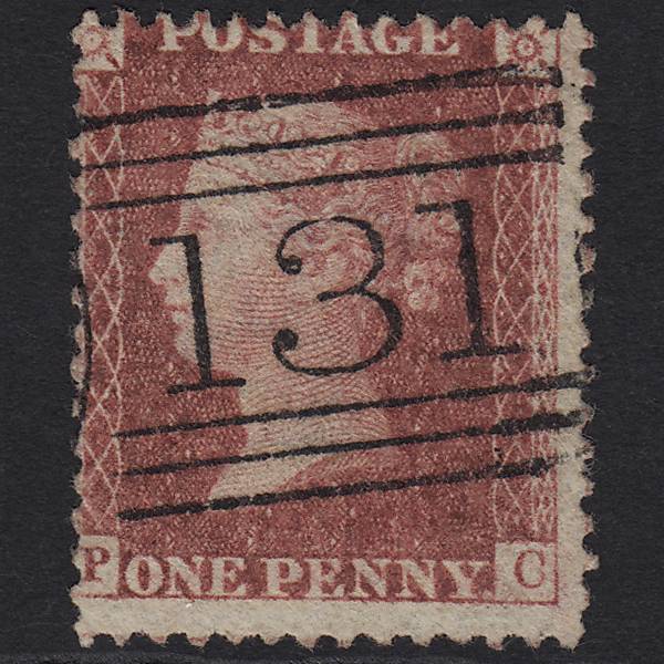 GB QV 1857 1d Deep Rose-red (Plate 59) SG41-C10(4) PC VFU Edinburgh 131