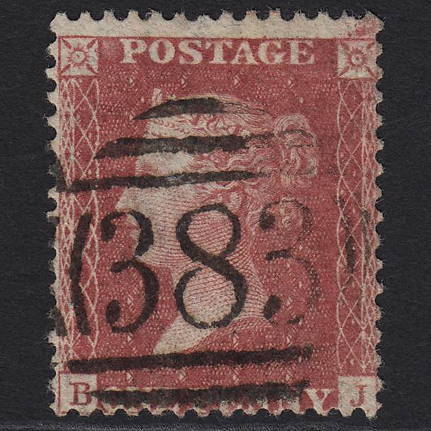 GB QV 1857 1d Rose-red (Plate 55) SG40-C10(1) BJ FU Hull 383