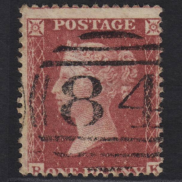 GB QV 1857 1d Rose-red (Plate 36) SG40-C10(1) RK FU Canterbury 84