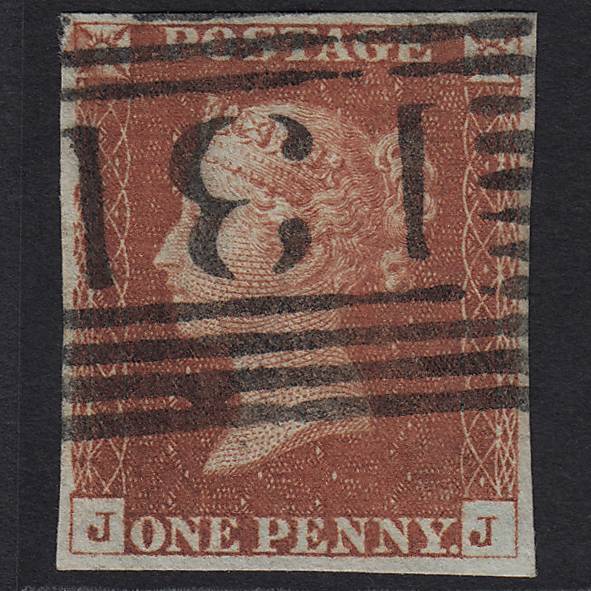 GB QV 1841 1d Red-brown (Plate 64) SG8-B1(1) JJ FU Edinburgh 131 4 Margins