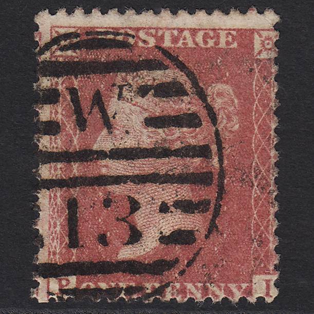 GB QV 1857 1d Rose-red (Plate 55) SG40-C10(1) PI FU London D&S W13