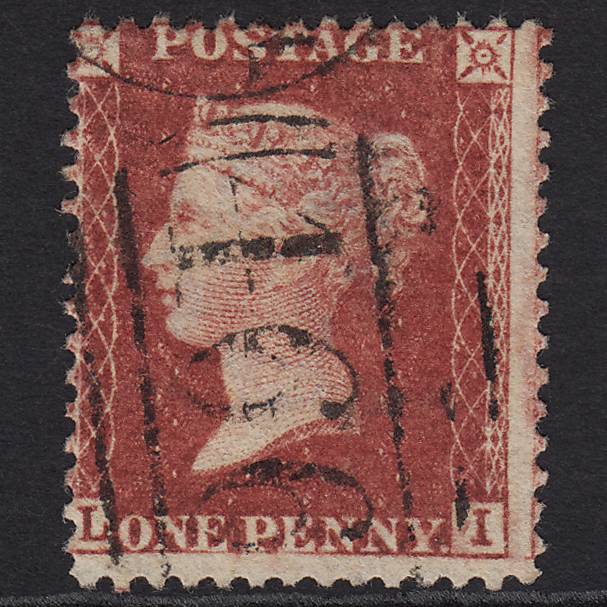 GB QV 1857 1d Rose-red (Plate 60) SG40-C10(1) LI GU Liverpool 466 Misperf