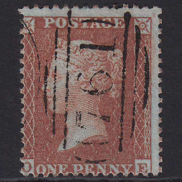 GB QV 1855 1d Red-brown (Plate 12) SGC6(1) OE VFU Sunderland 761 Misperf