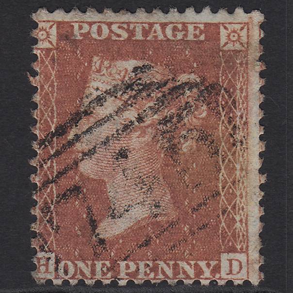 GB QV 1856 1d Red-brown (Plate 36) SG29-C8(1) HD GU Stone 745 Misperf