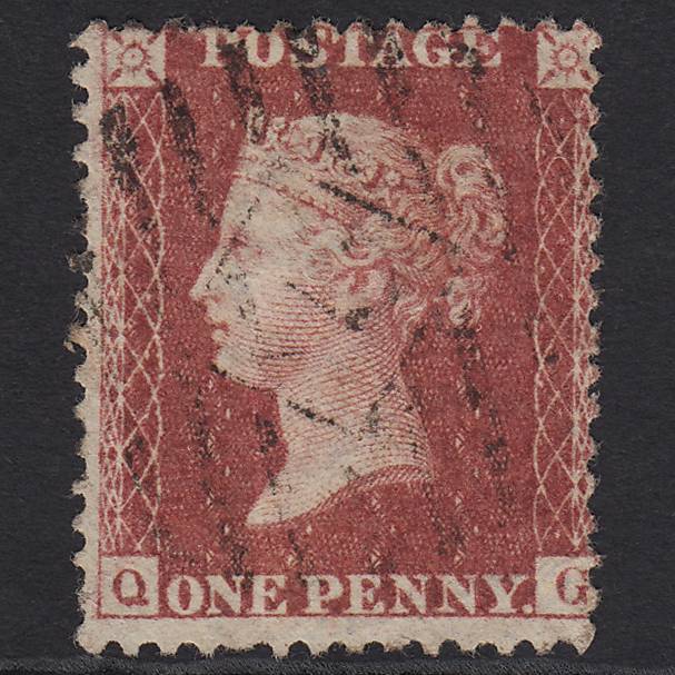 GB QV 1857 1d Rose-red (Plate 43) SG40-C10(1) QG FU London IS 2