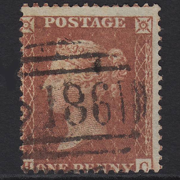 GB QV 1856 1d (Plate 27) SG29-C8(1) HC GU Dublin 186 Irish Spoon