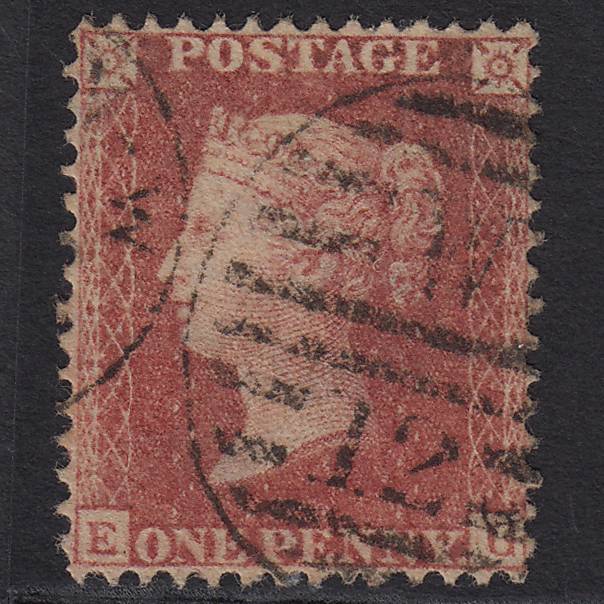GB QV 1857 1d Rose-red (Plate 47) SG40-C10(1) EG FU London D&S W12