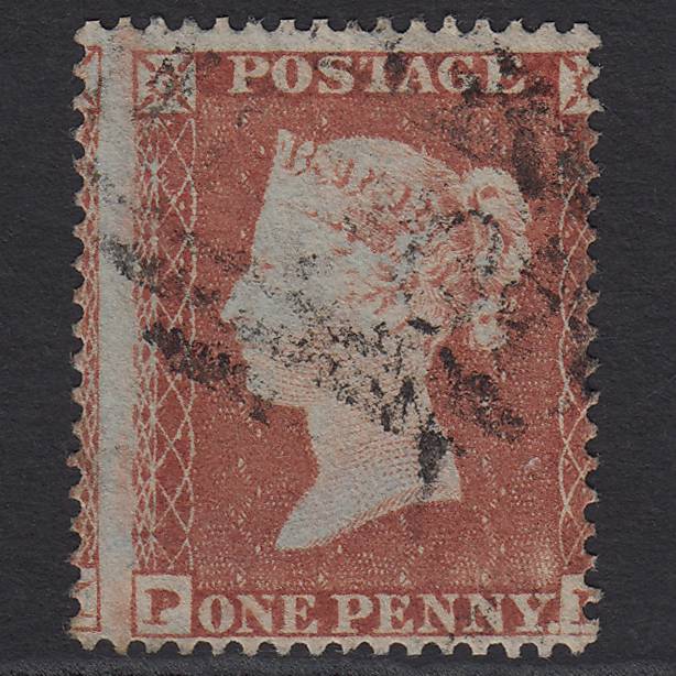 GB QV 1854 1d Red-brown (Plate 166) SG17-C1(1) PL FU Large Misperf