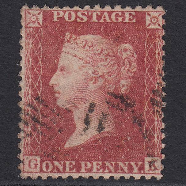 GB QV 1857 1d (Plate 43) SG40-C10(1) GK FU Missing Imprimatur Light Cancel