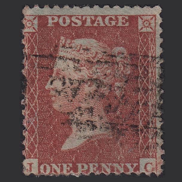 GB QV 1855 1d Red-brown (Plate 16) SGC6(1) JC GU Scots Local Cancel