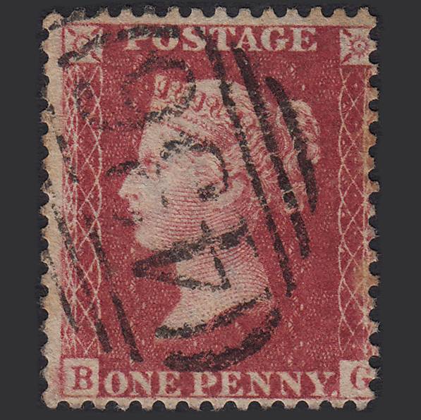 GB QV 1857 1d Rose-red (Plate 47) SG40-C10(1) BG GU Lancaster 436