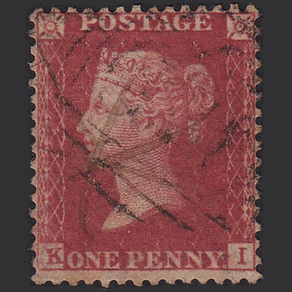 GB QV 1857 1d Rose-red (Plate 59) SG40-C10(1) KI GU Pen Cancel