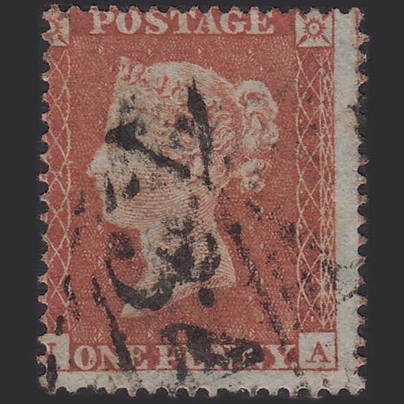 GB QV 1854 1d Red-brown (Plate 174) SG17-C1(1) NA GU Ireland Misperf