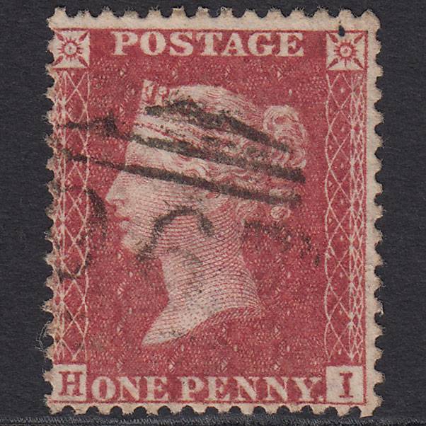 GB QV 1857 1d Rose-red (Plate 27) SG40-C10(1) HI FU Light Cancel