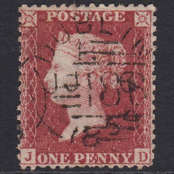GB QV 1857 1d Rose-red (Plate 46) SG40-C10(1) JD FU Dublin 186
