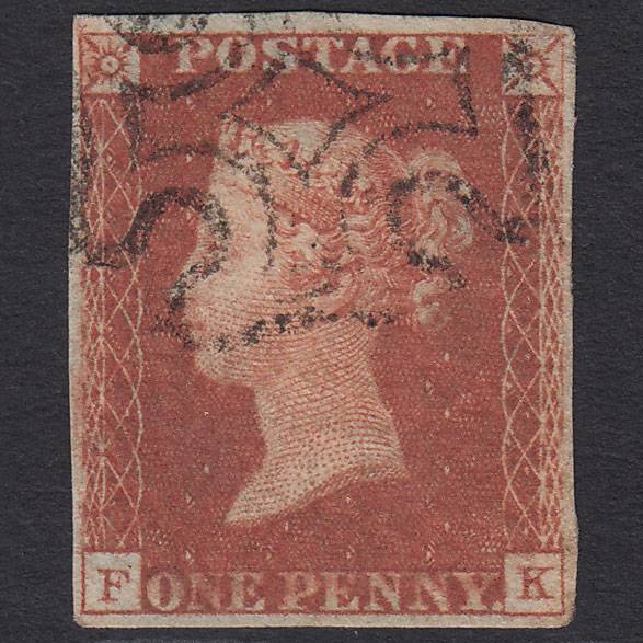 GB QV 1841 1d Red-brown (Plate 20) SG8-B1(1) FK GU 4 Margins Maltese Cross