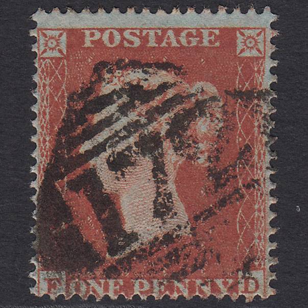 GB QV 1854 1d Red-brown (Plate 188) SG17-C1(1) FD FU Derry 172