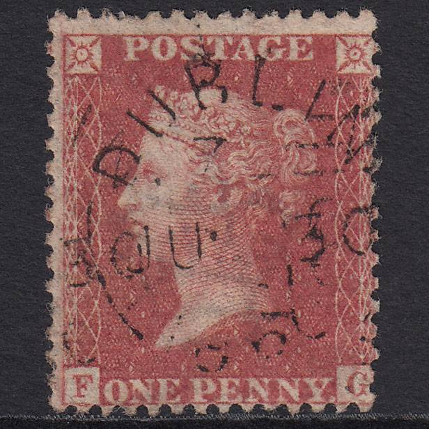 GB QV 1857 1d Rose-red (Plate 47) SG40-C10(1) FG FU Dublin CDS Cancel