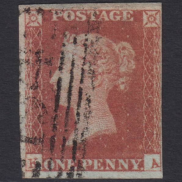 GB QV 1841 1d Red-brown (Plate 87) SG8-B1(1) KA FU 4 Margins Inverurie 194