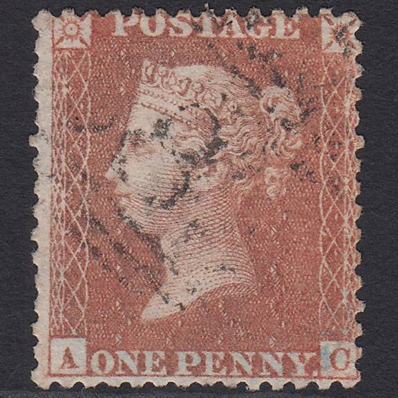 GB QV 1856 1d Red-brown (Plate 37) SG29-C8(1) AC GU Missing Imprimatur