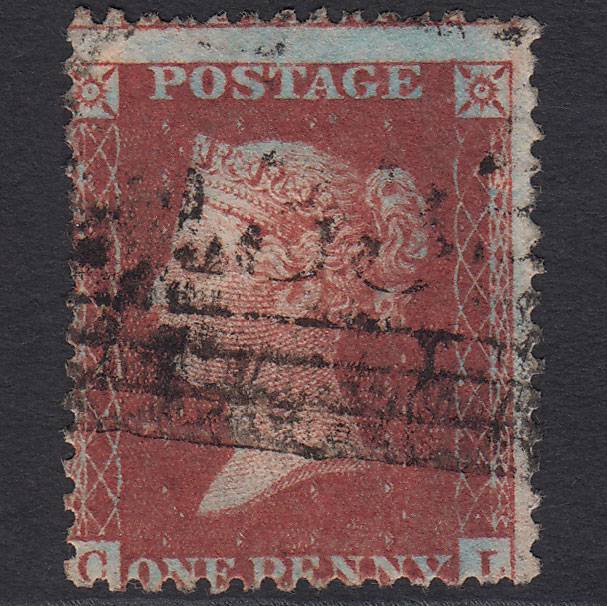 GB QV 1856 1d Red-brown (Plate 34) SG29-C8(1) CL GU Elgin 133 Misperf