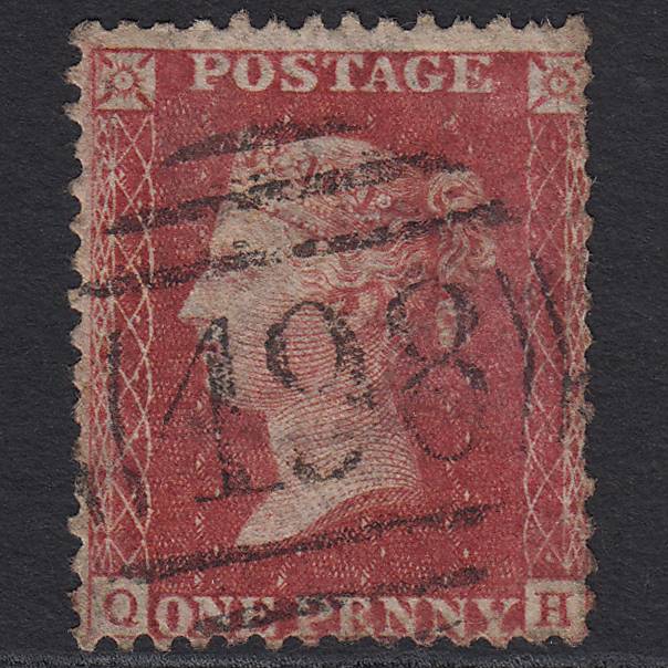 GB QV 1857 1d Rose-red (Plate 59) SG40-C10(1) QH GU Manchester 498