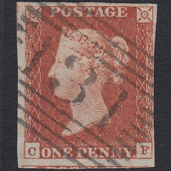 GB QV 1841 1d Red-brown (Plate 46) SG8-B1(1) CF FU 4 Margins Edinburgh 131
