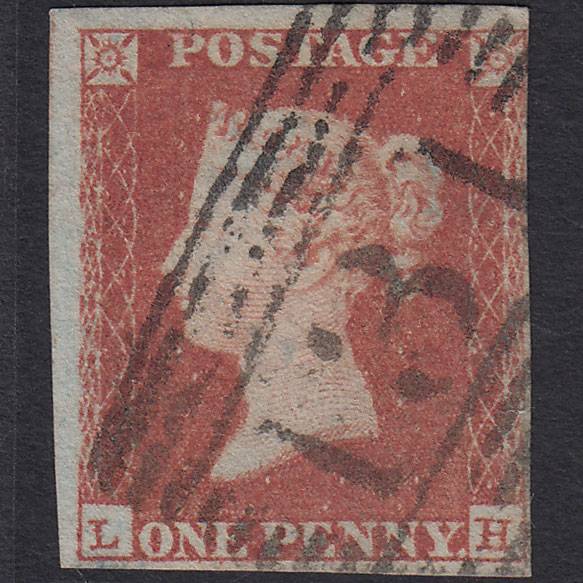GB QV 1841 1d Red-brown (Plate 97) SG8-B1(1) LH FU 4 Margins Edinburgh 131
