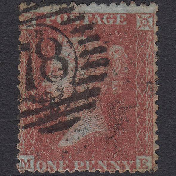 GB QV 1856 1d Red-brown (Plate 27) SG29-C8(1) ME GU London D&S 78
