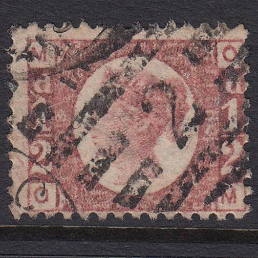 GB QV 1870 1/2d Rose-red (Plate 13) SG48-G4 OM GU London D&S Cancel