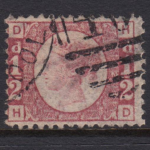GB QV 1870 1/2d Rose-red (Plate 12) SG48-G4 HD FU Liverpool 466