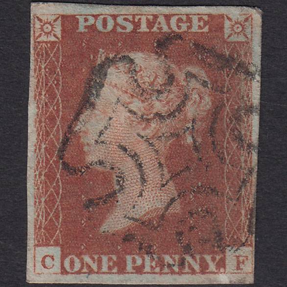 GB QV 1841 1d Red-brown (Plate 13) SG8-B1(1) CF FU 4 Margins Maltese Cross