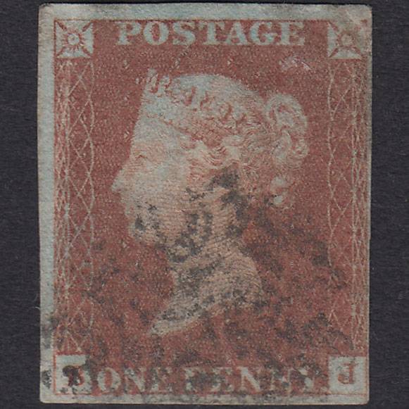 GB QV 1841 1d Red-brown (Plate 13) SG8-B1(1) BJ GU Maltese Cross