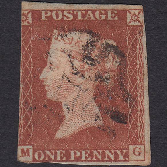 GB QV 1841 1d Red-brown (Plate 33) SG8-B1(1) Ivory Head MG GU Maltese Cross