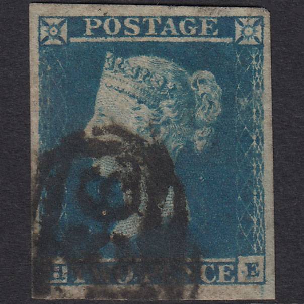 GB QV 1841 2d Blue (Plate 4) SG14-E1(2) HE GU 4 Good Margins