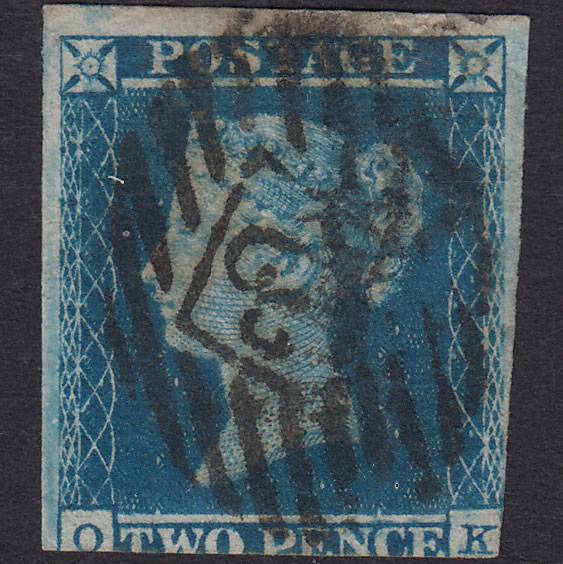 GB QV 1841 2d Blue (Plate 4) SG14-E1(2) OK GU London IS 22