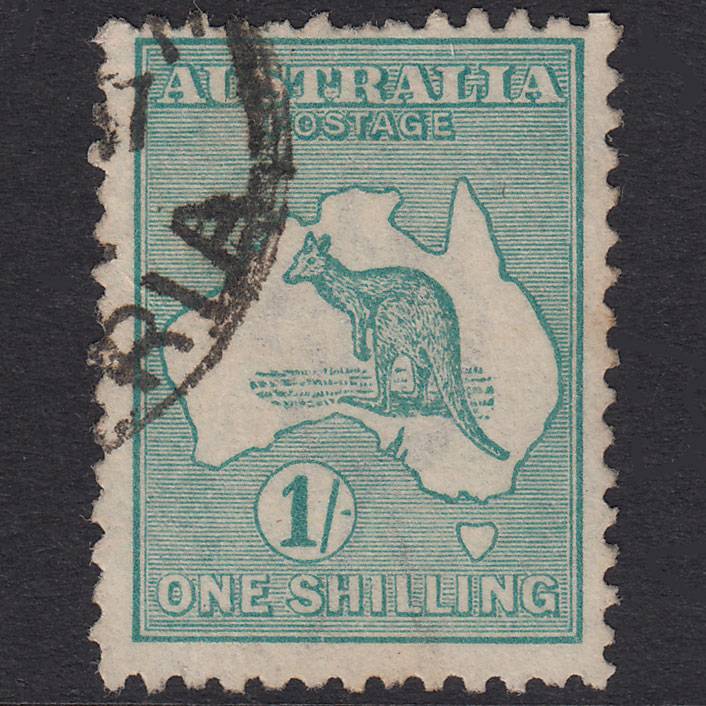 AUSTRALIA 1916 1sh Blue-Green Kangaroo SG40 GU