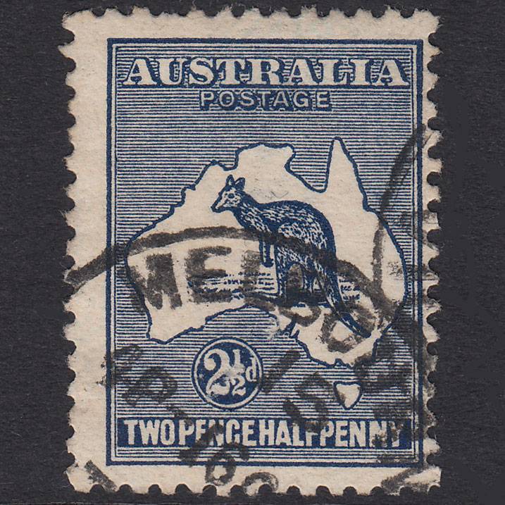 AUSTRALIA 1919 2 1/2d Deep Indigo Kangaroo SG36B GU Melbourne CDS