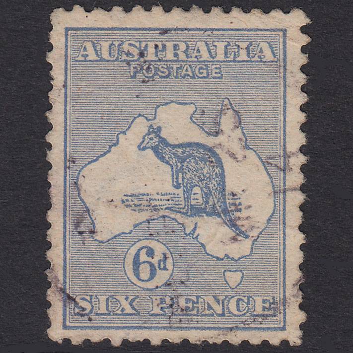 AUSTRALIA 1913 6d Ultramarine Kangaroo SG9 GU Light Cancel