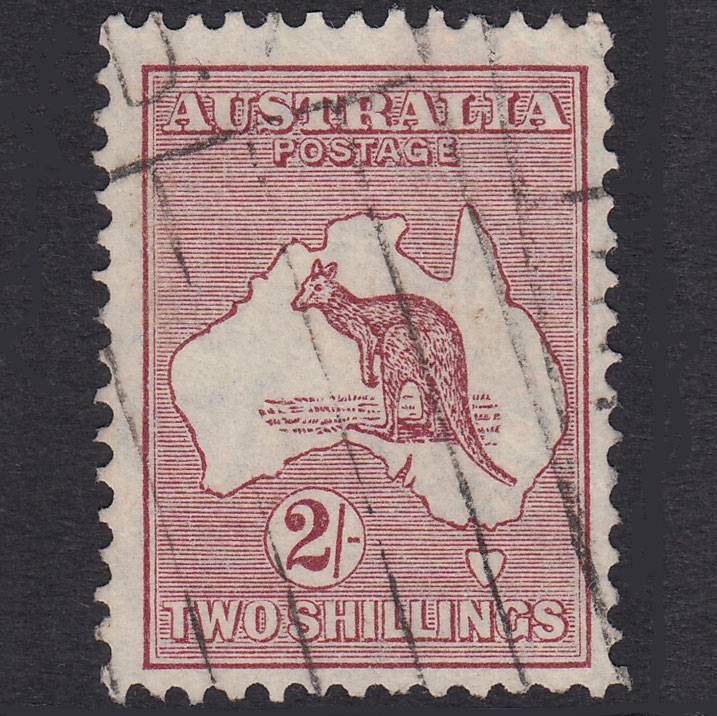 AUSTRALIA 1935 2sh Maroon Kangaroo SG134 FU Light Cancel