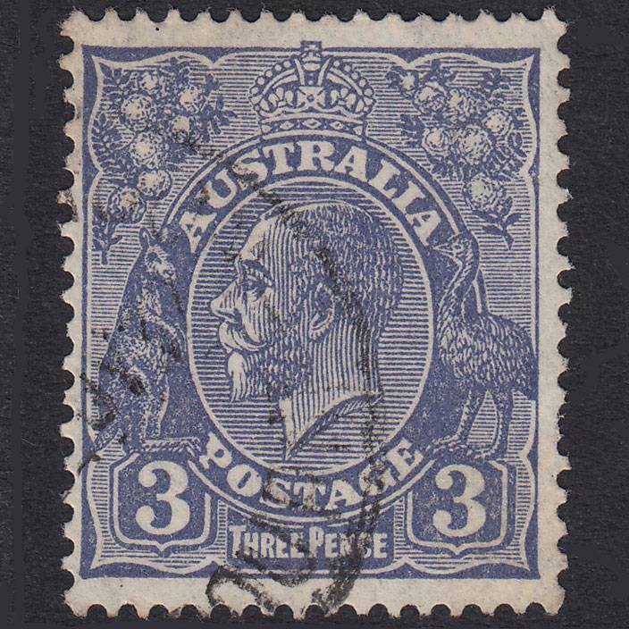 AUSTRALIA 1932 3d Ultramarine King George V SG128 FU Light Cancel