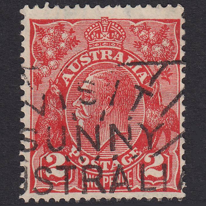 AUSTRALIA 1931 2d Golden Scarlet SG127 FU Visit Sunny Australia Pmk