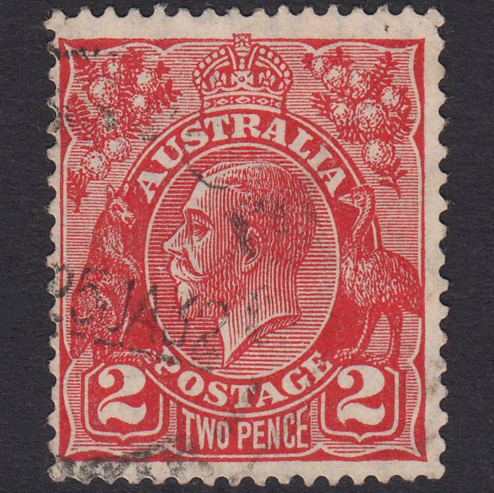 AUSTRALIA 1930 2d Golden Scarlet King George V SG99 FU Light Cancel