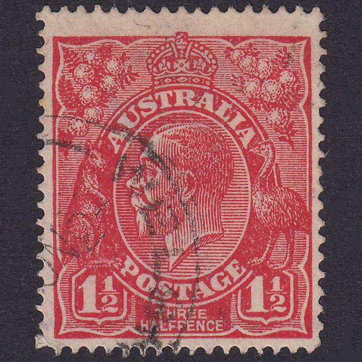 AUSTRALIA 1924 1 1/2d Scarlet Kangaroo SG77 FU CDS