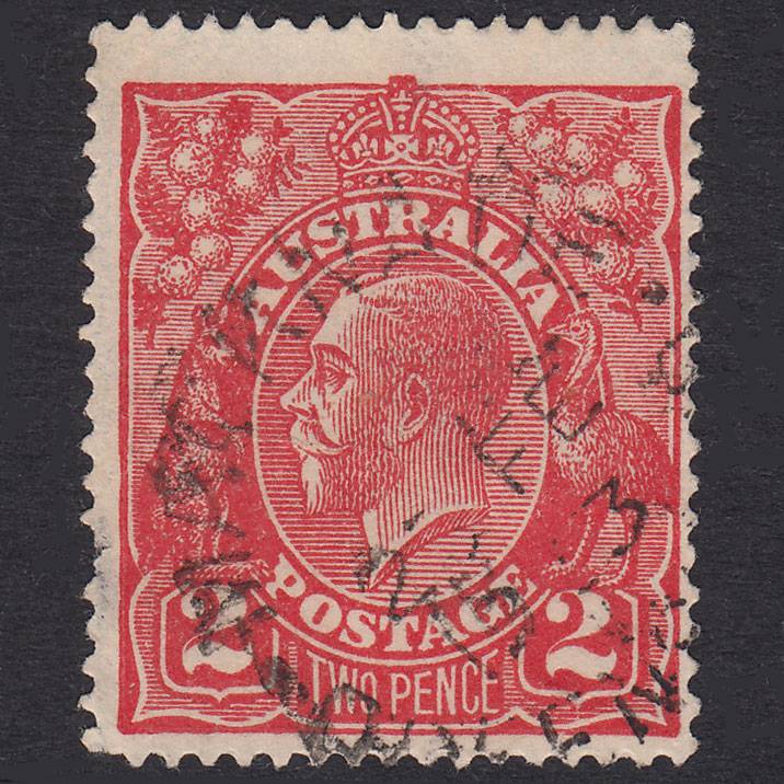 AUSTRALIA 1922 2d Bright Rose-Scarlet King George V SG63 GU Macknade CDS