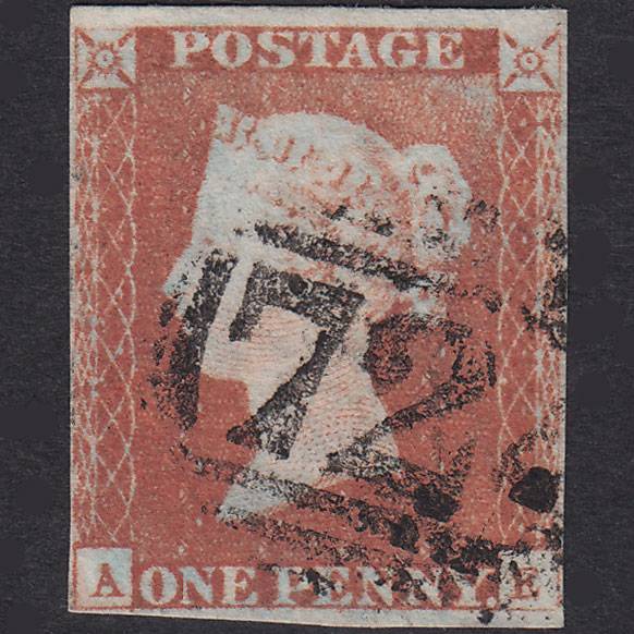 GB QV 1841 1d Pl 86 SG9-B1(3) AE FU Miss Imprimatur 4M South Molton 724