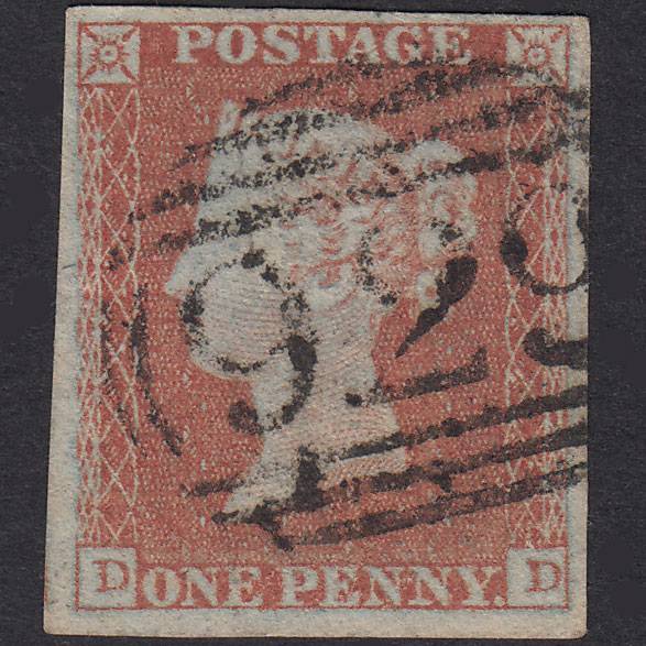 GB QV 1841 1d Red-Brown Plate 111 SG8-B1(1) DD GU 4 Margins Yeovil 929
